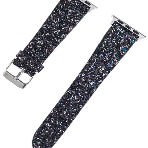 NEW Black Glitter Apple Watch Band with Case